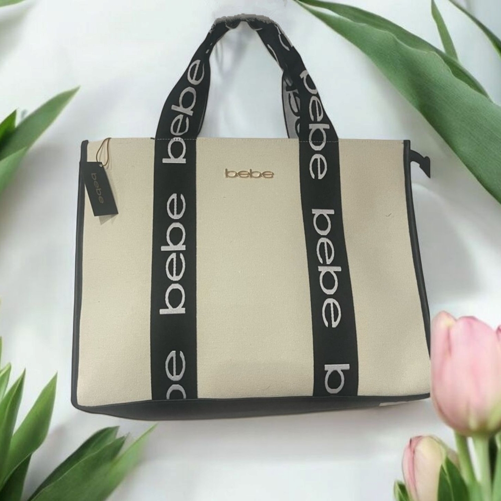 Bebe Hana Canvas Tote-Natural